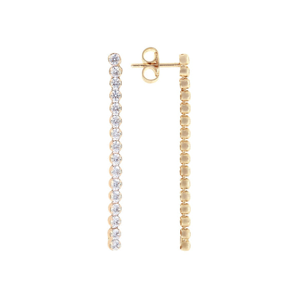 Bronzallure Altissima Golden Tennis Earrings| The Jewellery Boutique