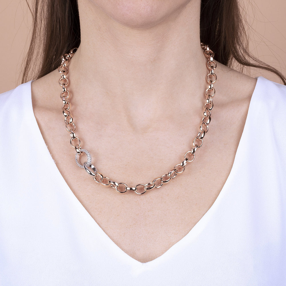 Bronzallure Pave Link Necklace