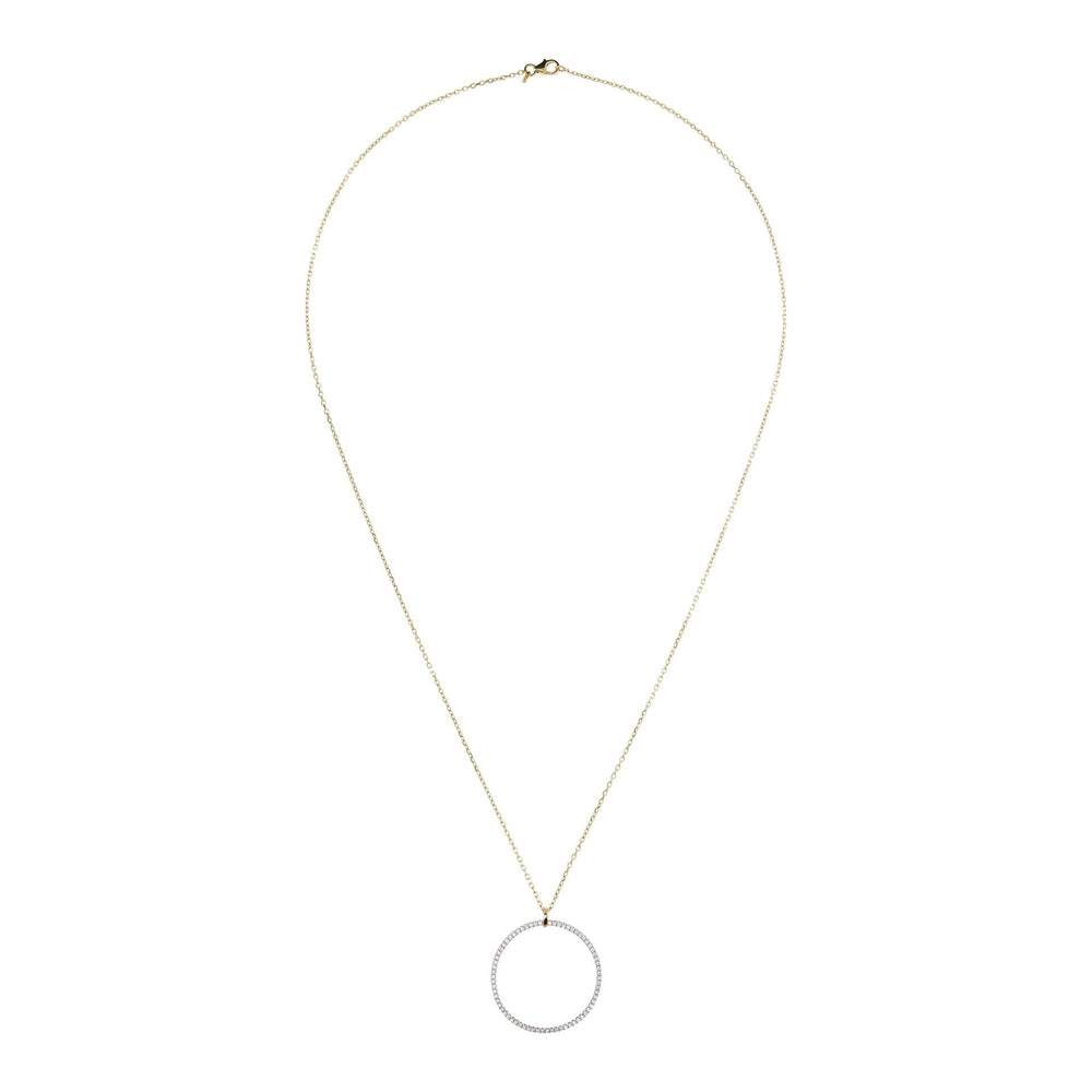 Bronzallure Pavé Open Circle Pendant Golden Necklace| The Jewellery Boutique