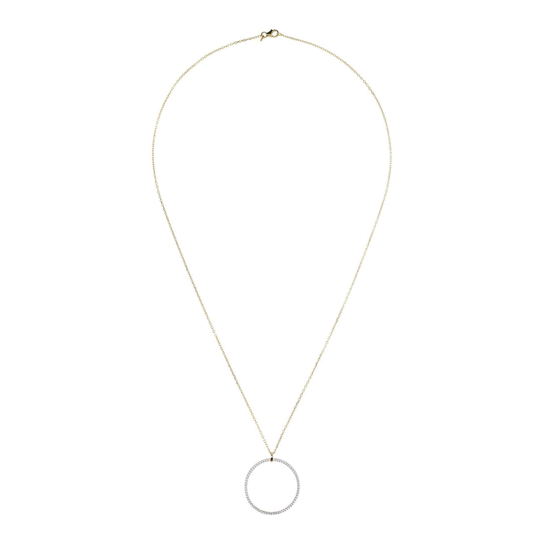 Bronzallure Pavé Open Circle Pendant Golden Necklace| The Jewellery Boutique