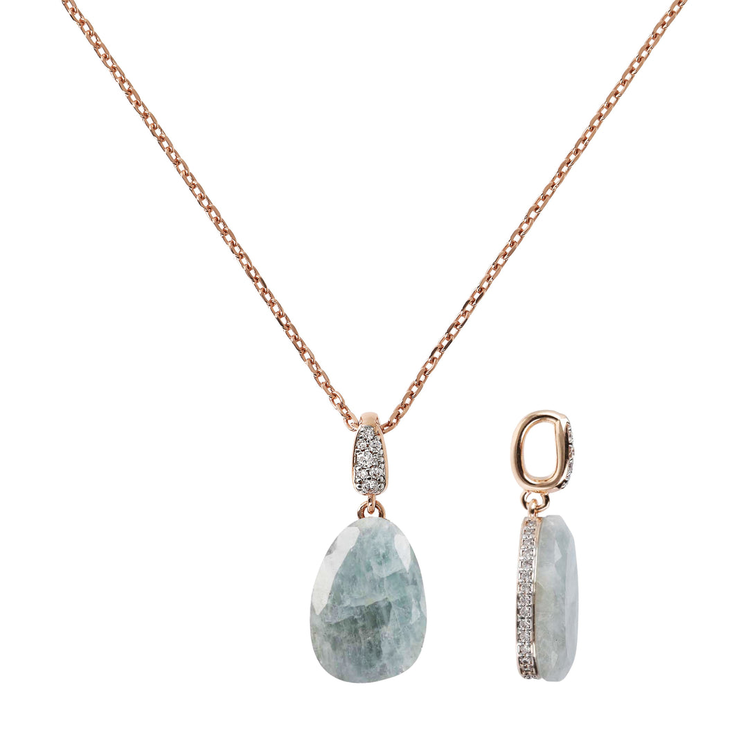 Bronzallure Necklace With Stone Pendant And Pave© Details