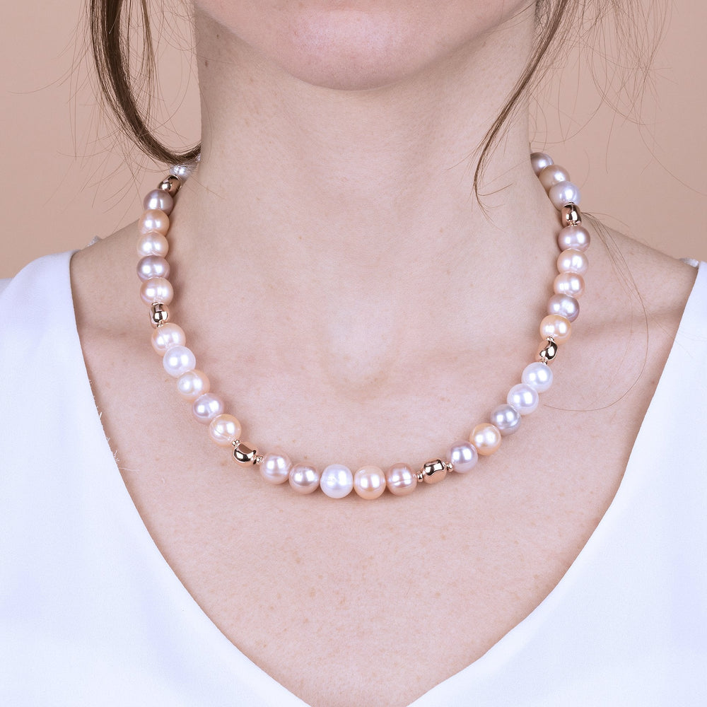 Bronzallure Rosy Ming Pearl Necklace