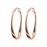 Bronzallure Twisted Rose Oval Hoop Earrings