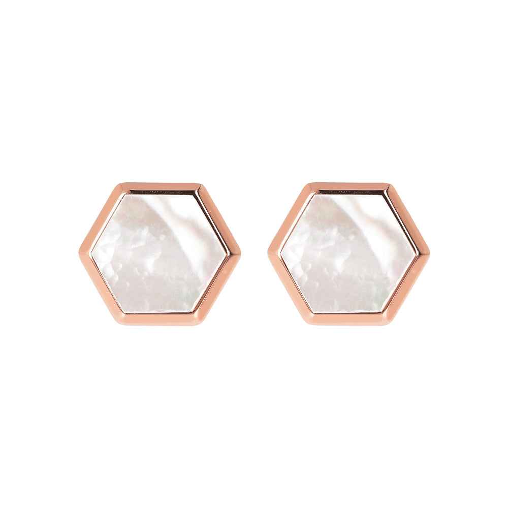 Bronzallure Hexagonal Button Earrings| The Jewellery Boutique