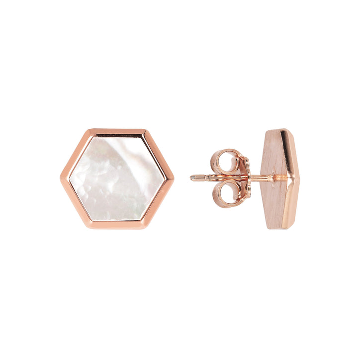 Bronzallure Hexagonal Button Earrings| The Jewellery Boutique