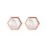 Bronzallure Hexagonal Button Earrings| The Jewellery Boutique