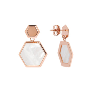 Bronzallure Hexagonal Dangle Earrings| The Jewellery Boutique