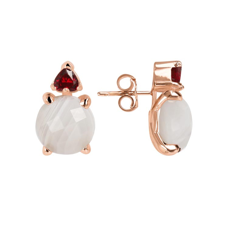 Bronzallure Felicia White Agate/Ruby Earrings WSBZ02015.WLA