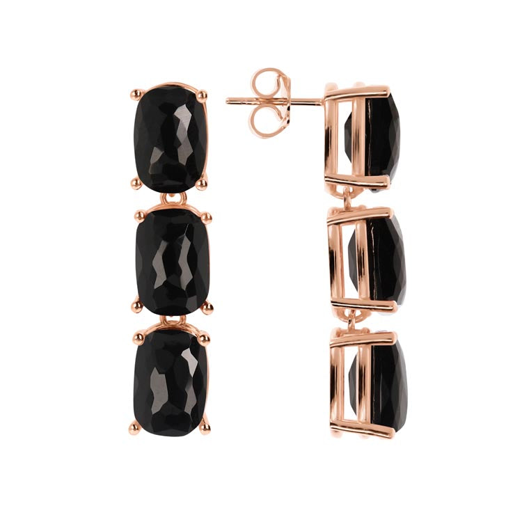 Bronzallure Variegata Black Onyx Earrings WSBZ02018.BO