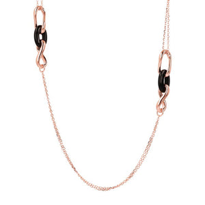 Bronzallure Variegata Black Onyx Link Necklace 91.4cm WSBZ02037.BO