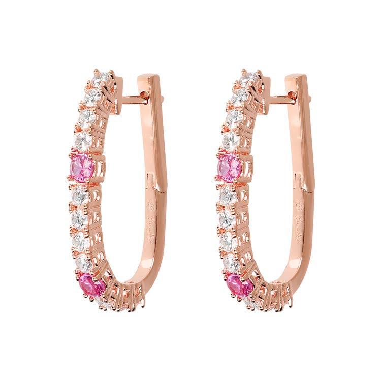 Bronzallure Miss Bronzallure Rose/White Cubic Zirconia Huggie Earrings WSBZ02059.W.ROSE