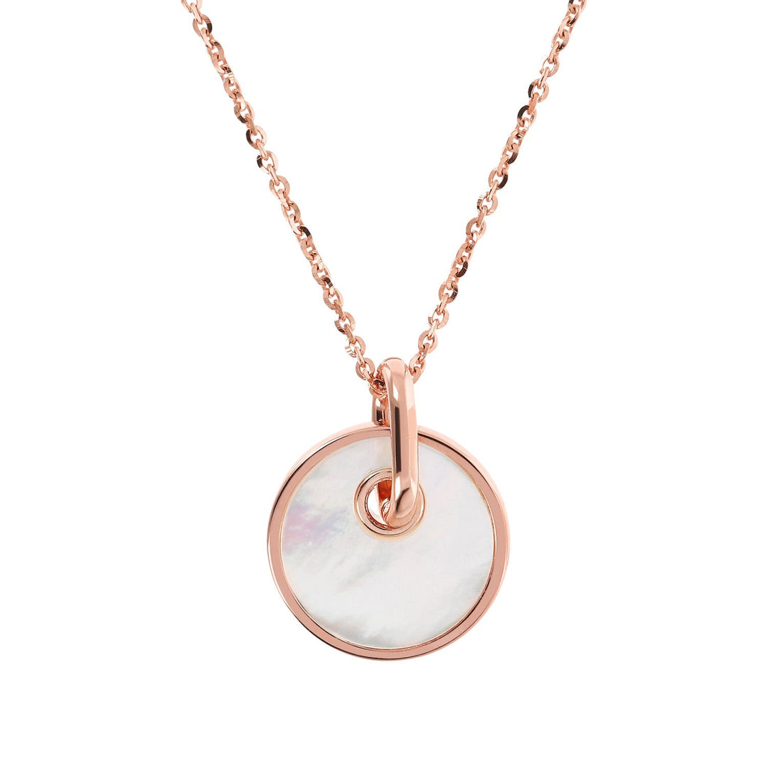 Bronzallure Alba Round Disc Necklace 40.6cm WSBZ02085.WM