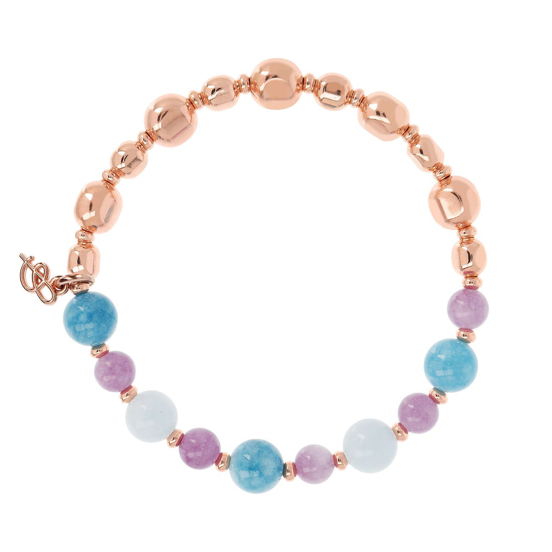 Bronzallure Variegata Stretch Bracelet Blue/Lavender Quartz  WSBZ02091.LIGHTBLUE