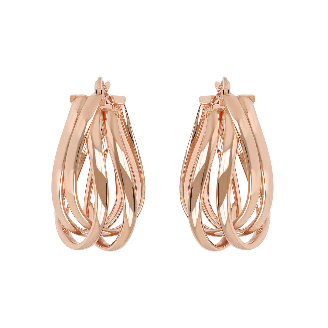 Bronzallure Purezza Intertwined Drop Hoop Earrings WSBZ02098.R