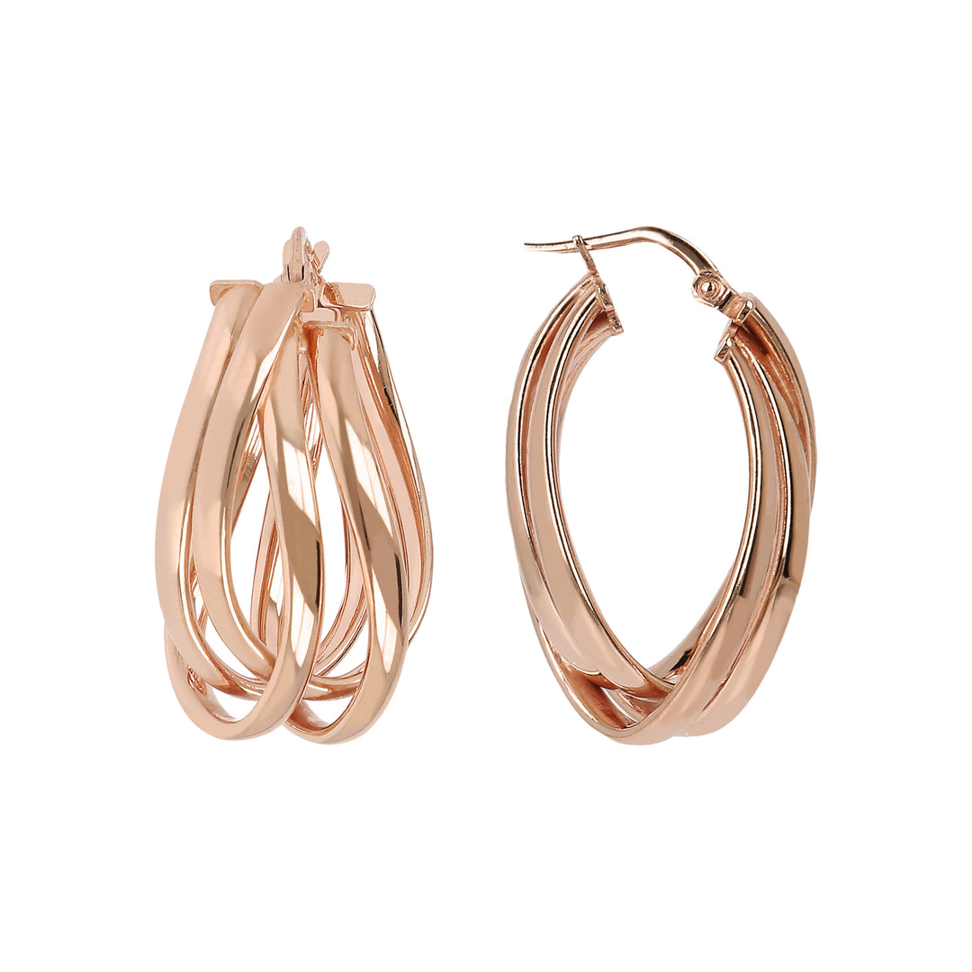 Bronzallure Purezza Intertwined Drop Hoop Earrings WSBZ02098.R