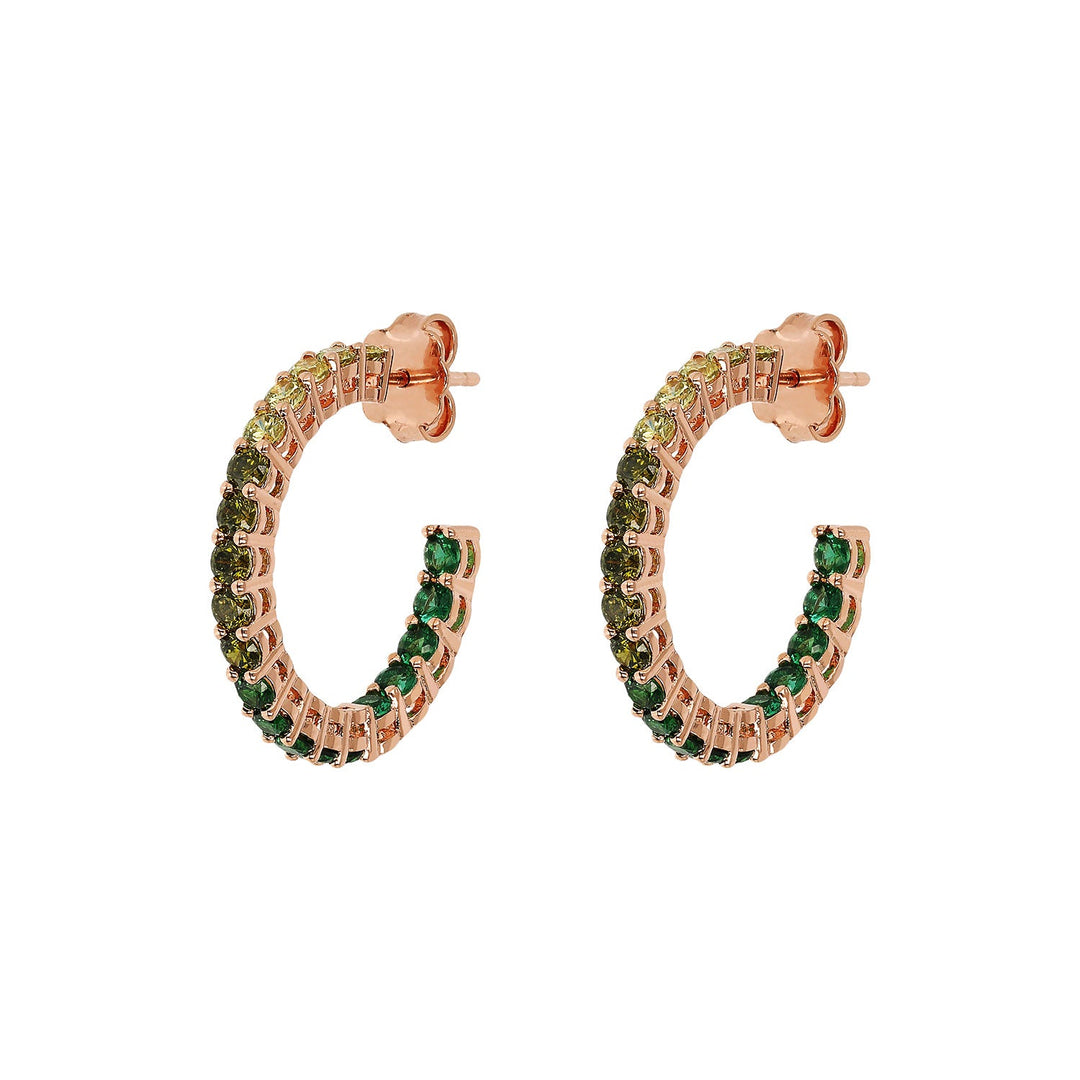 Bronzallure Miss Cubic Zirconia Hoop Studs WSBZ02119.GREEN