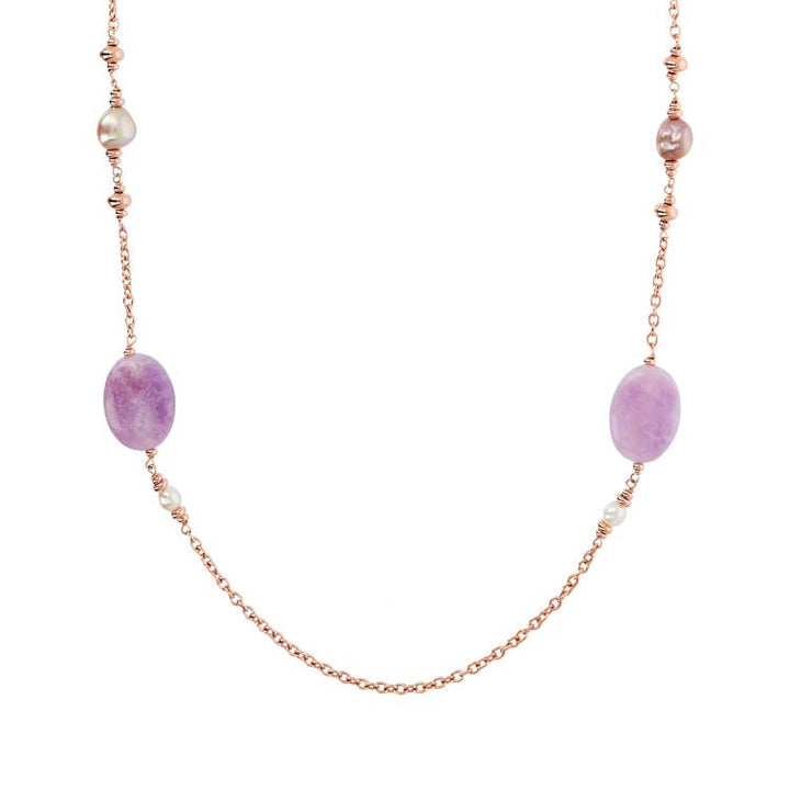 Bronzallure Maxima Lavender & Pearl Necklace WSBZ02152.LAVENDER