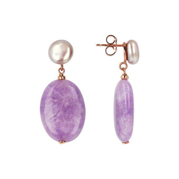 Bronzallure Maxima Lavender & Pearl Earrings WSBZ02158.LAVENDER
