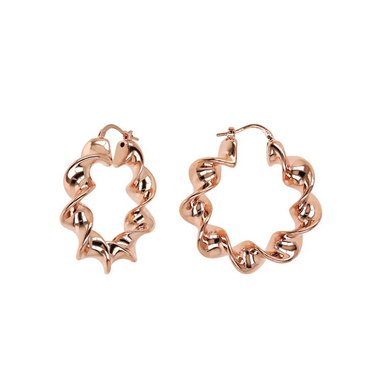 Bronzallure Purezza Twisted Hoop Earrings WSBZ02167.R