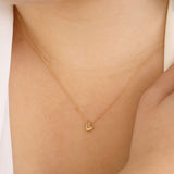 9K Yellow Gold Drop Heart Necklace 45cm