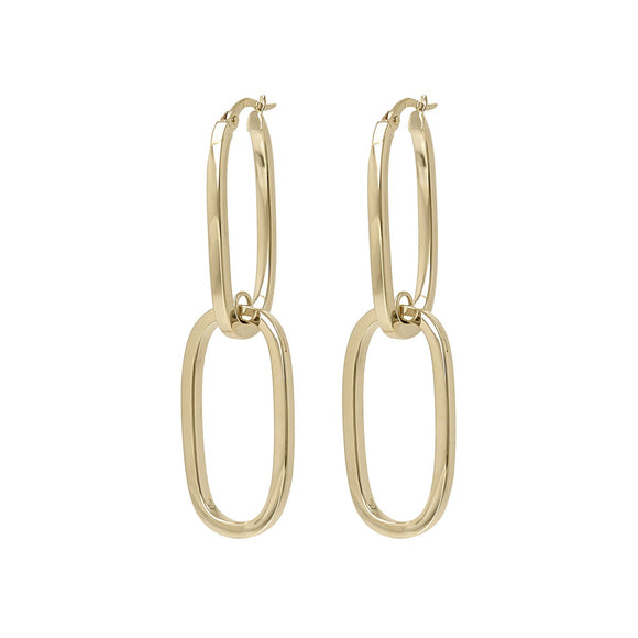 9K Yellow Gold Double Loop Earrings