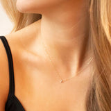 9K Yellow Gold 'B' Initial Adjustable Necklace 38cm/43cm | The Jewellery Boutique Australia Model Shot