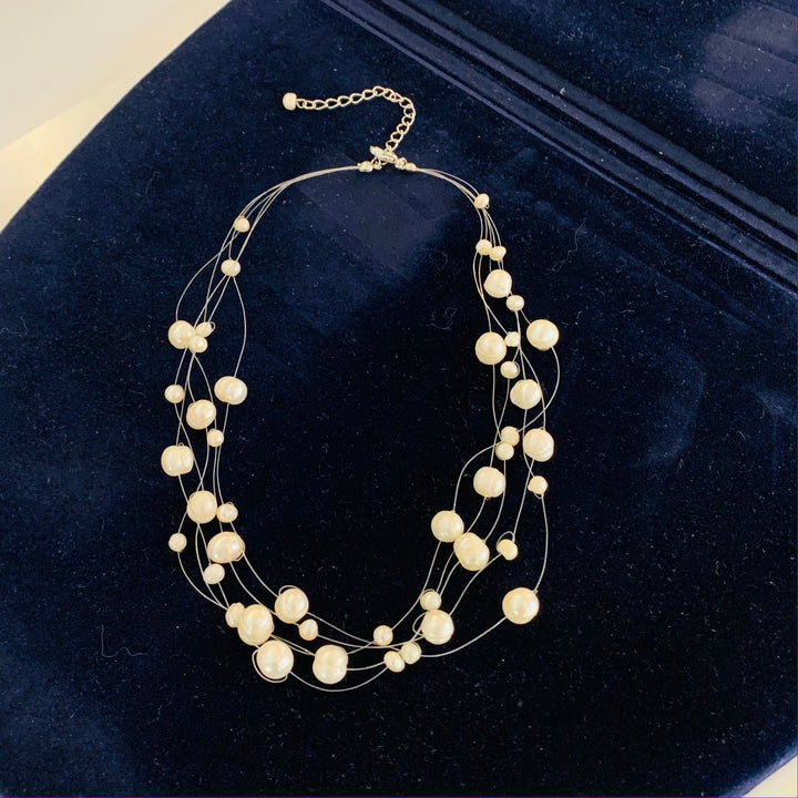 7-Degrees Exclusive Design Fashion Trend Necklace "Pearl Shower" 7CFTNE03