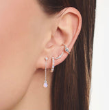 Thomas Sabo Charming Single Hoop Earring Pink Stones Silver TCR664