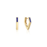 Ania Haie Gold Lapis Angular Hoop Earrings E042-02G-L