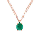 Bronzallure Felicia Green Chalcedony Round Pendant Necklace WSBZ00280.G