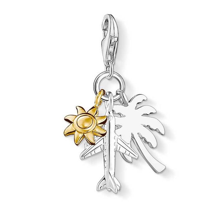 Thomas Sabo Charm PALM TREE, SUN, PLANE"