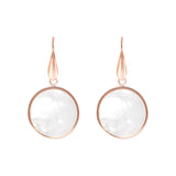 Bronzallure Alba Stone Mini Disc Earrings White Mother of Pearl WSBZ00712.W