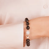 Bronzallure Preziosa Natural Black Onyx Stone and Cubic Zirconium Bracelet WSBZ00725.BO