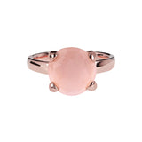 Bronzallure Felicia Medium Solitaire Ring with Natural Rose Quartz Stone WSBZ00948.RQ