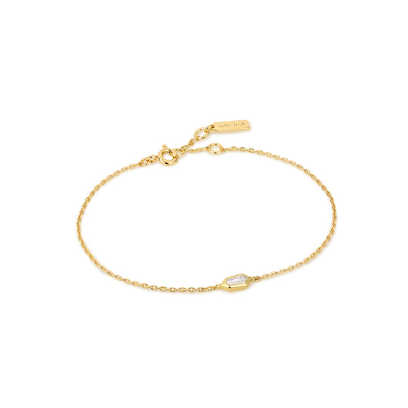 Ania Haie Dance ‘Till Dawn Teal Sparkle Emblem Chain Bracelet B041-02G-W