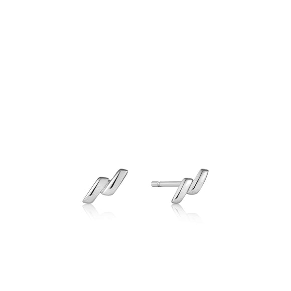 Ania Haie Silver Smooth Twist Stud Earrings E038-01H