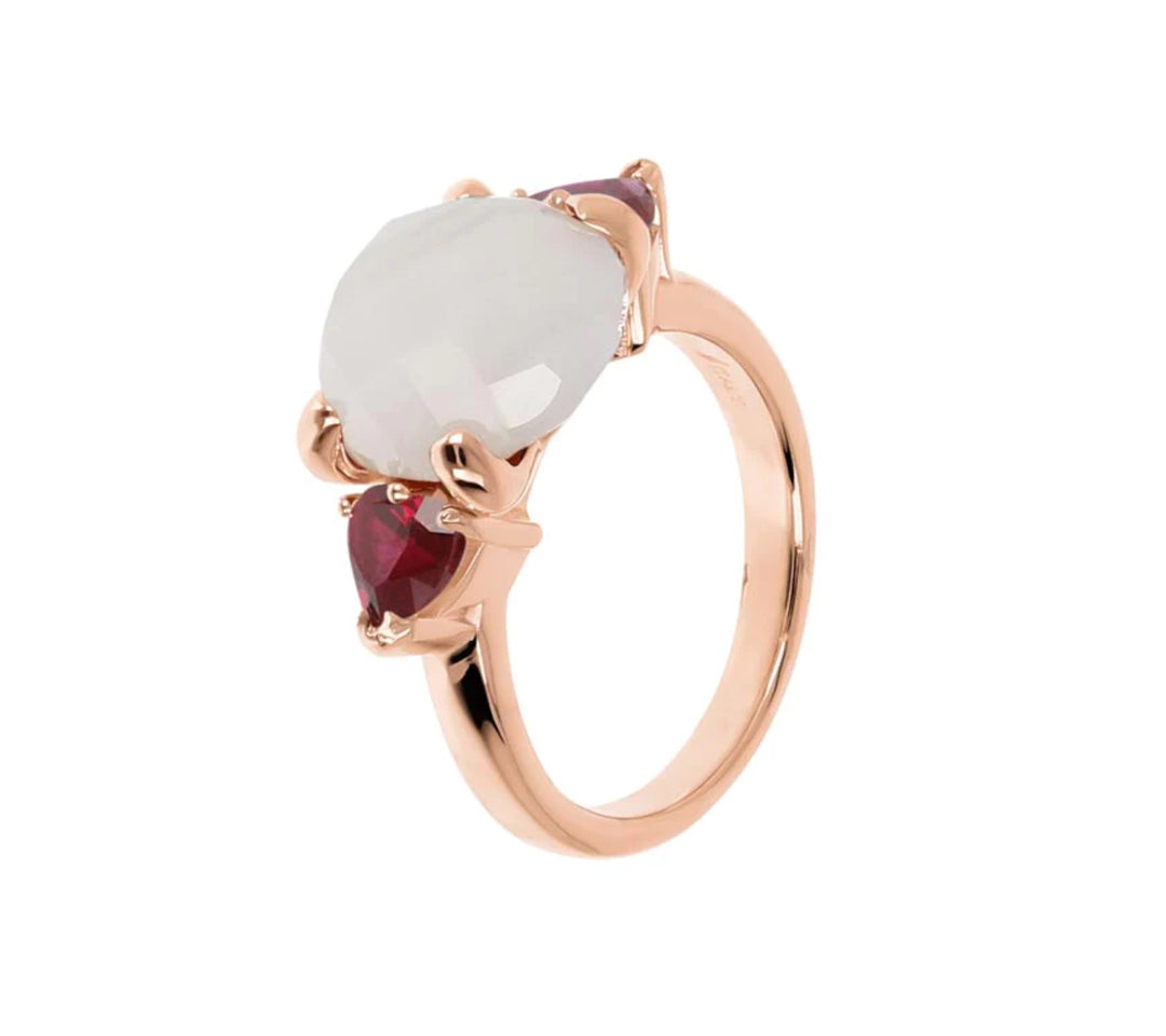 Bronzallure Felicia White Agate Ruby Ring WSBZ02017.WLA