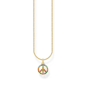 Thomas Sabo Charming Necklace Peace with Colourful Stones Gold TKE2175MCY