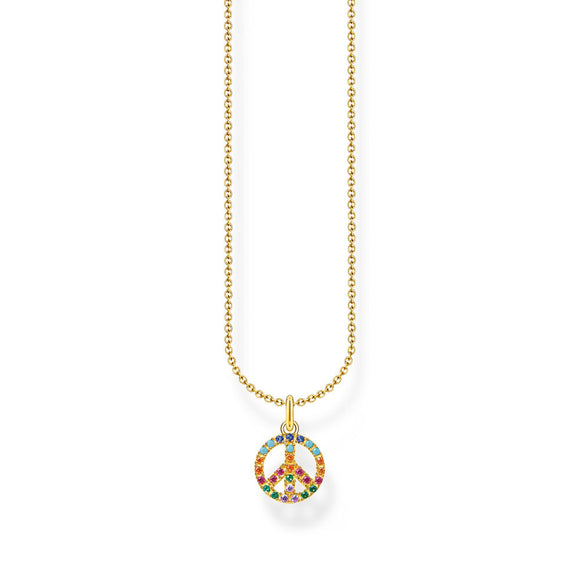 Thomas Sabo Charming Necklace Peace with Colourful Stones Gold TKE2175MCY