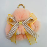 7-Degrees Accessories Plush Bunny with Ribbon Keyring and Bag Charm - 7CKRBNRB