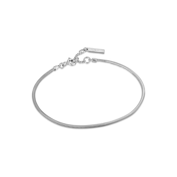 Ania Haie Silver Snake Chain 16.5-18.5cm Bracelet B038-02H
