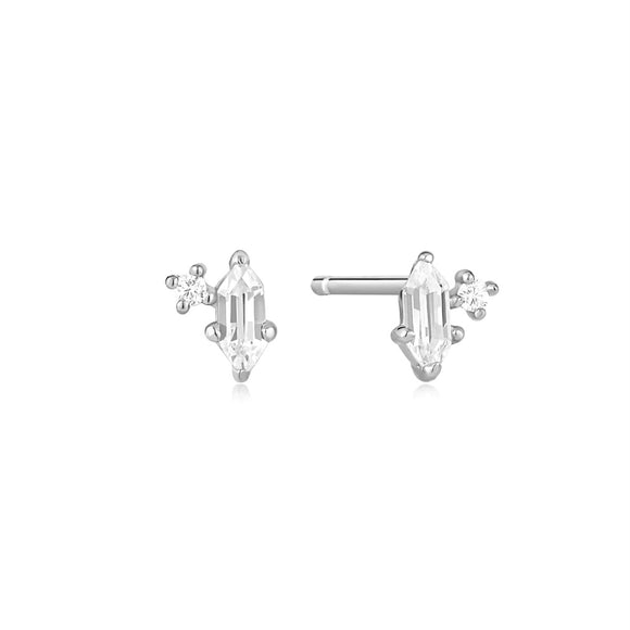 Ania Haie Dance Til Dawn Silver Sparkle Emblem Stud Earrings E041-02H-W