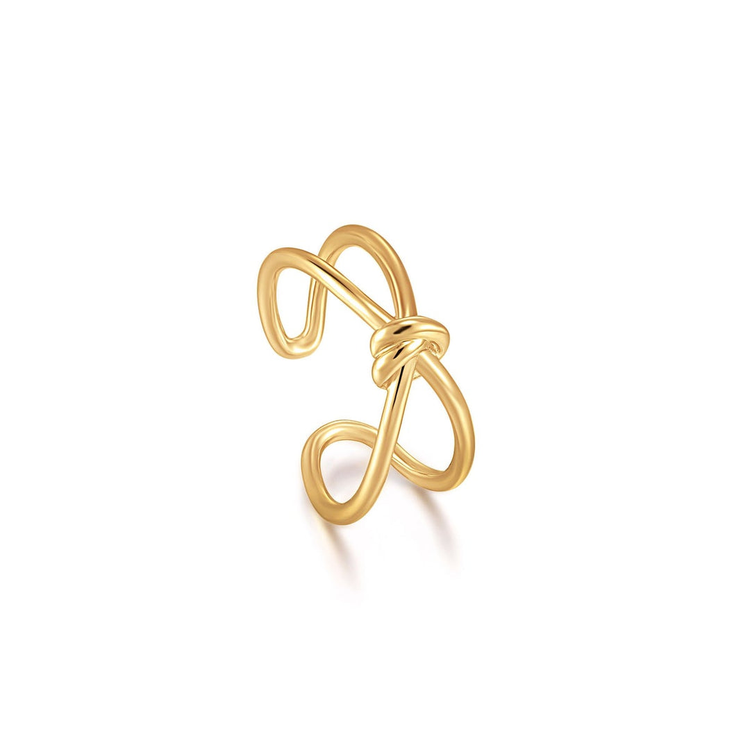 Ania Haie Forget Me Knot Double Band Adjustable Ring Gold R029-02G