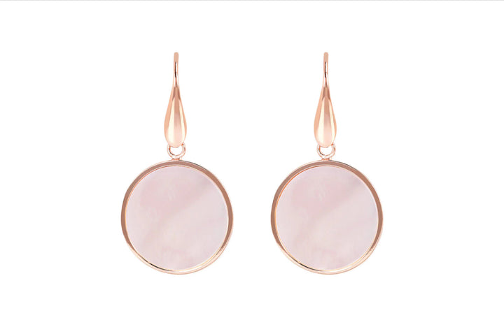 Bronzallure Alba Stone Mini Disc Earrings Pink Mother of Pearl WSBZ00712.PM