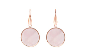 Bronzallure Alba Stone Mini Disc Earrings Pink Mother of Pearl WSBZ00712.PM