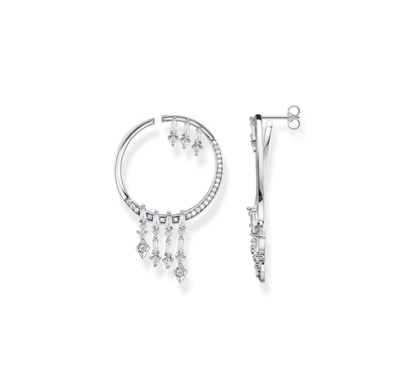 Thomas Sabo Hoop Earrings with Winter Sun Rays Silver TCR711