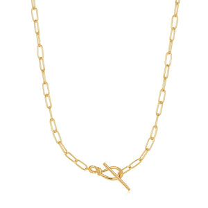 Ania Haie Forget Me Knot T Bar Chain Necklace Gold N029-01G