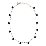 Bronzallure Variegata Rosary Necklace with Natural Black Spinel Stone WSBZ01554.BS