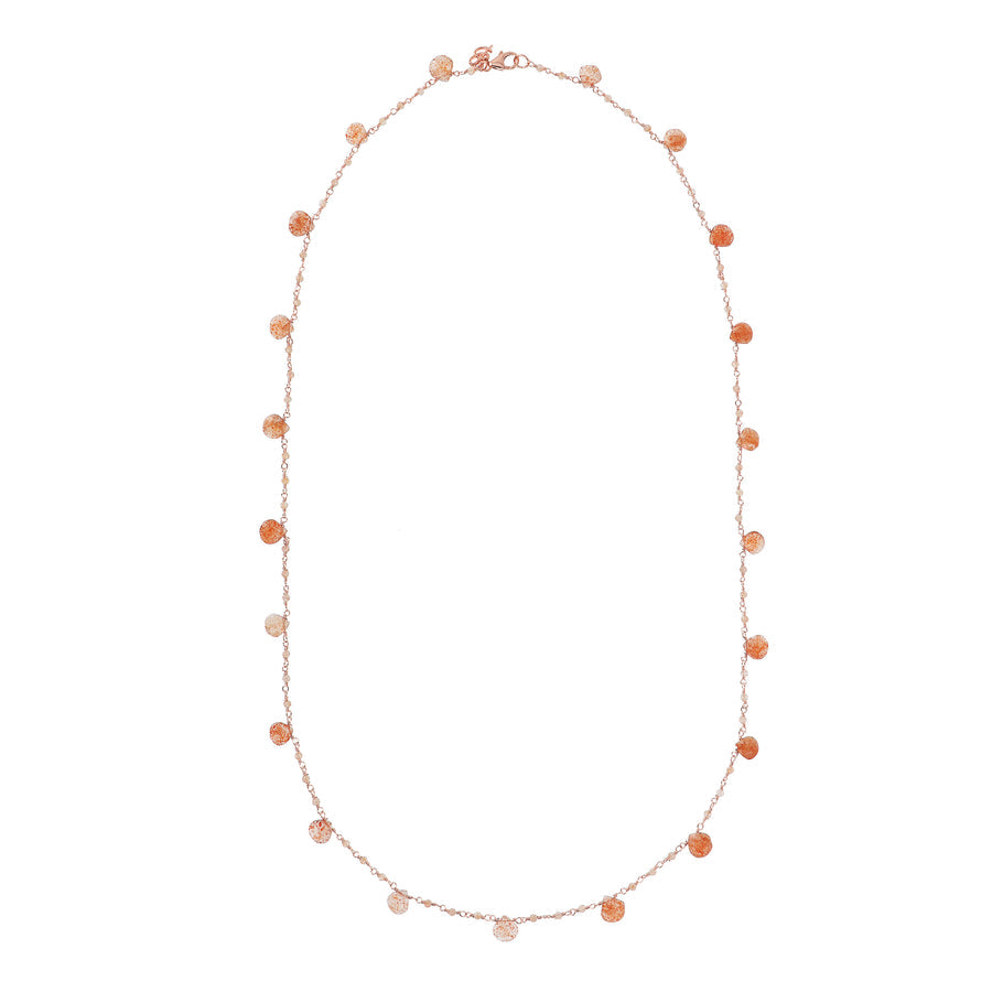 Bronzallure Variegata Rosary Necklace with Natural Sunstone WSBZ01554.ST