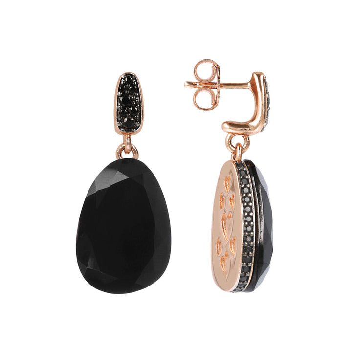 Bronzallure Preziosa Natural Black Spinel Stone Dangle Earrings WSBZ01536.BS